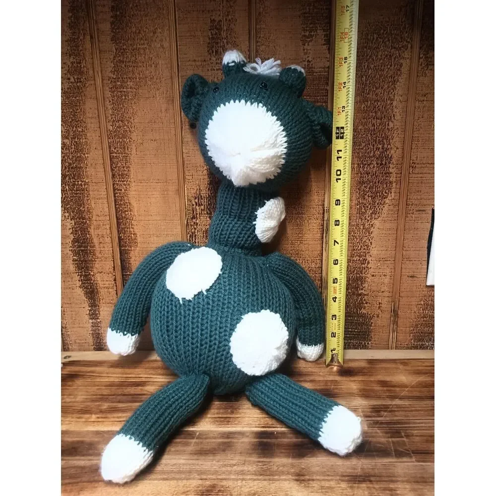 Hand Crochet Dark Blue Spotted Giraffe Stuffed Animal Plush‎ Amigurumi Homemade